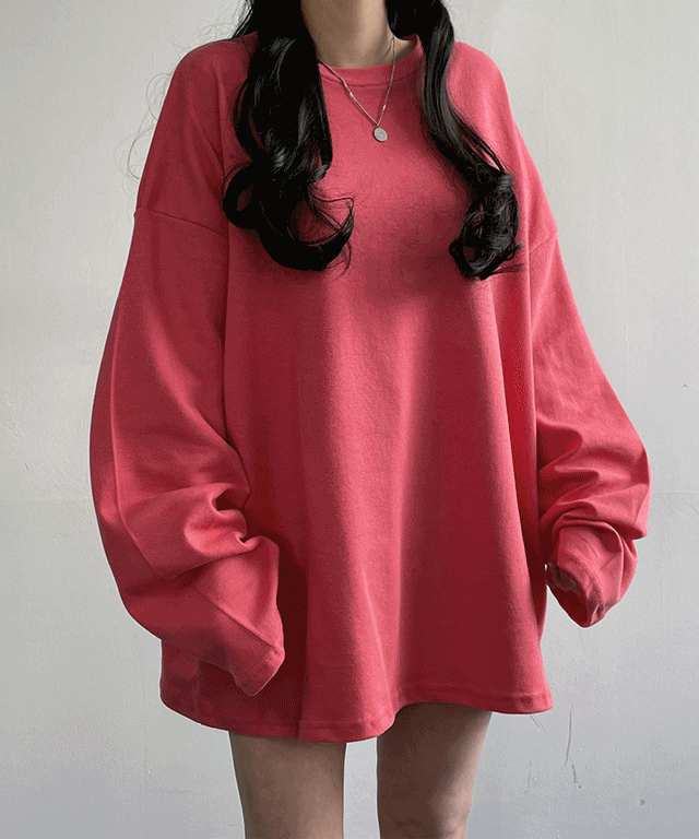 [20 color] 빅사이즈 캐주얼 무지 박시 오버핏 긴팔 티셔츠